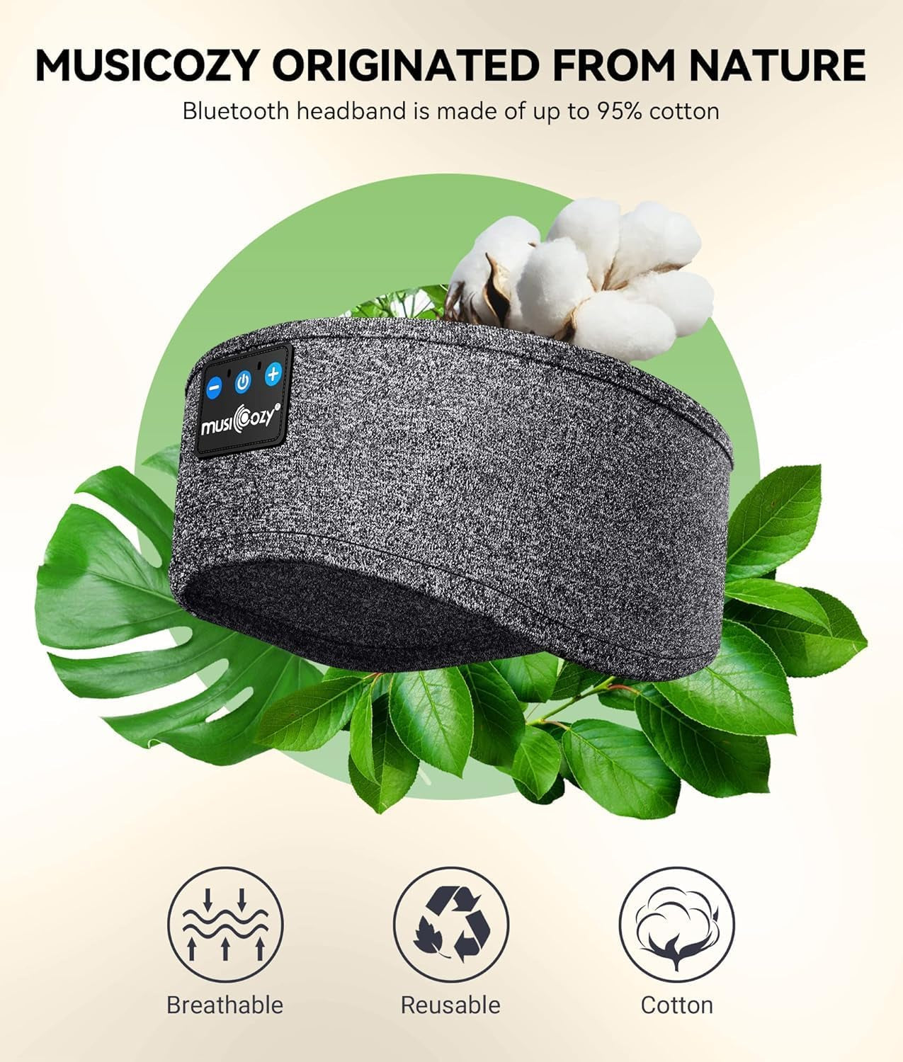 Sleep Headphones Bluetooth 5.4 Headband, Sports Wireless Earphones Sleep Mask Earbuds IPX6 Waterproof for Side Sleepers Workout Running Insomnia Travel Yoga Cool Tech Gadgets (Gray)